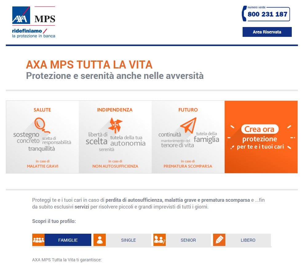polizza Tutta la vita Axa Mps