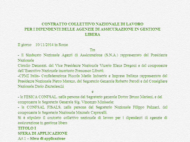CCNL SNA 2014
