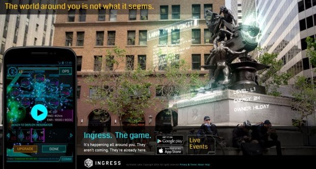 L'home page di Ingress