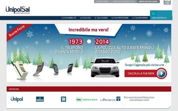 UnipolSai Assicurazioni home page sito