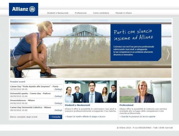 Allianz - sezione Lavora con noi