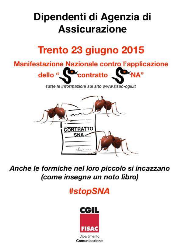 Locandina manifestazione OOSS a Trento