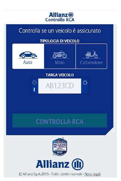 Allianz App Controllo RCA