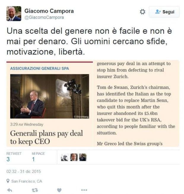 Giacomo Campora - Tweet su Greco