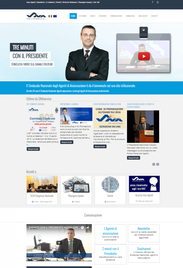 La home page del sito dello Sna