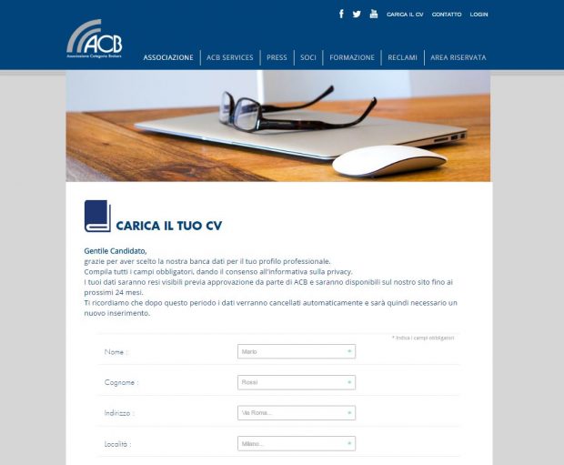 Acb inserisci curriculum