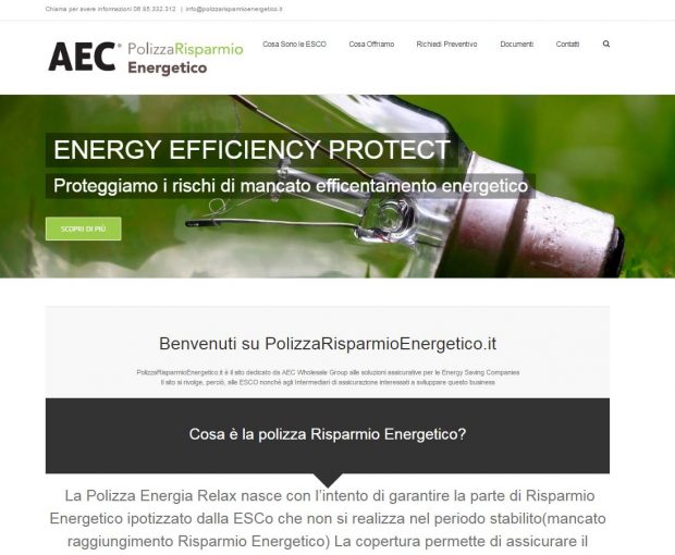 Aec- Home page del sito Polizzarisparmioenergetico.it